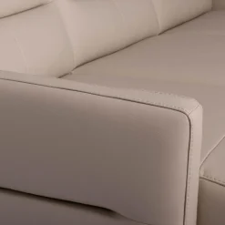 Narożnik jasnobeżowy z nóżkami w chromie FARO prawy