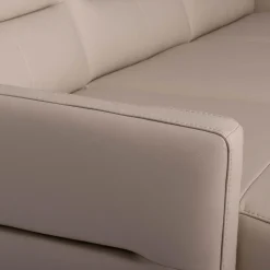 Narożnik jasnobeżowy z nóżkami w chromie FARO lewy