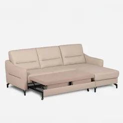 Narożnik jasnobeżowy z pojemnikiem FARO prawy