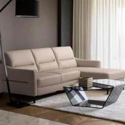 Narożnik jasnobeżowy z pojemnikiem FARO prawy