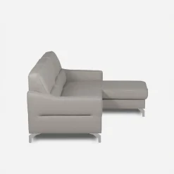 Narożnik jasnoszary z nóżkami w chromie FARO prawy