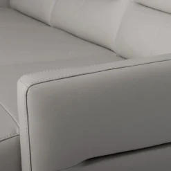 Narożnik jasnoszary z nóżkami w chromie FARO prawy