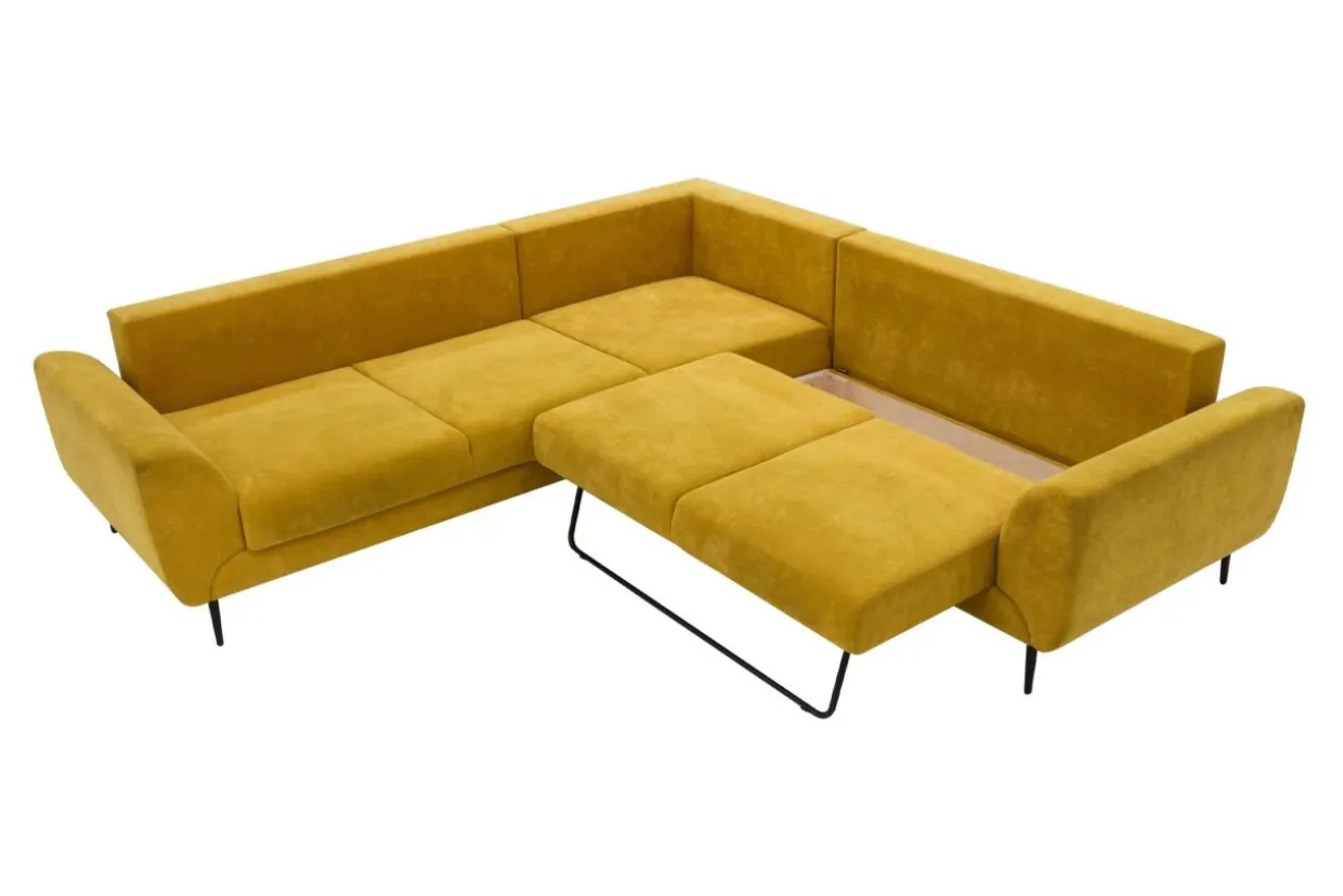 Narożnik musztardowy QUATTRO lewy