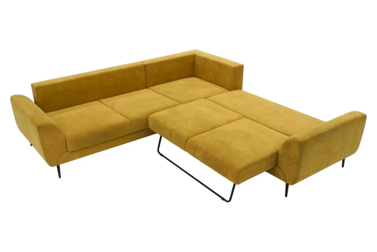 Narożnik musztardowy QUATTRO lewy