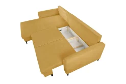 Narożnik musztardowy rozkładany SALVA lewy