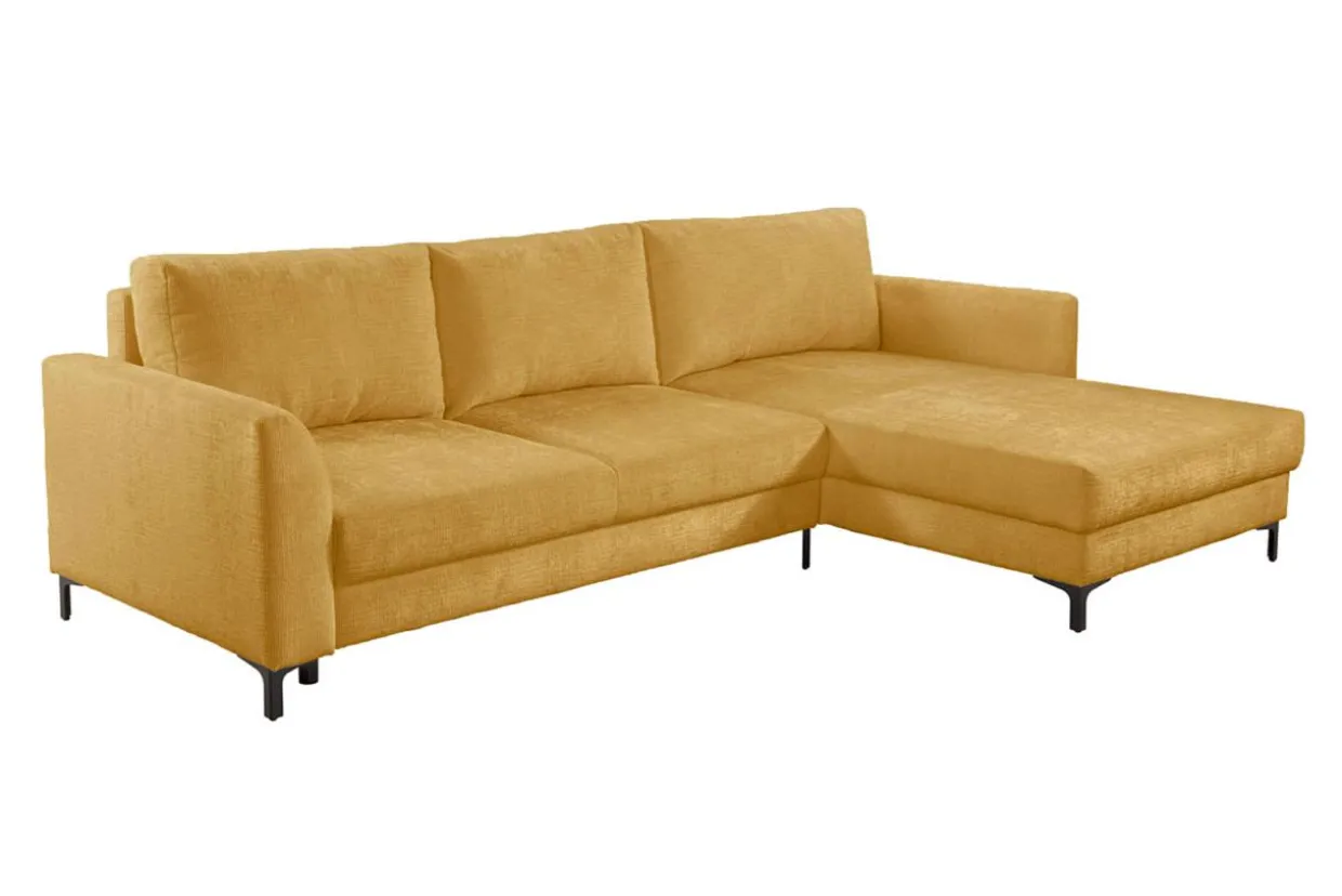 Narożnik musztardowy rozkładany SALVA prawy