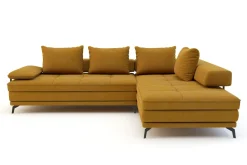 Narożnik musztardowy z wysuwanym siedziskiem FLORENCE lewy