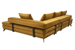 Narożnik musztardowy z wysuwanym siedziskiem FLORENCE lewy