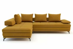 Narożnik musztardowy z wysuwanym siedziskiem FLORENCE prawy