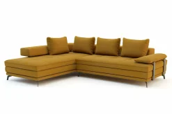 Narożnik musztardowy z wysuwanym siedziskiem FLORENCE prawy