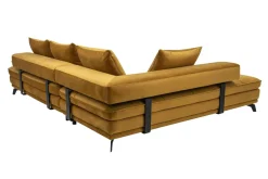 Narożnik musztardowy z wysuwanym siedziskiem FLORENCE prawy