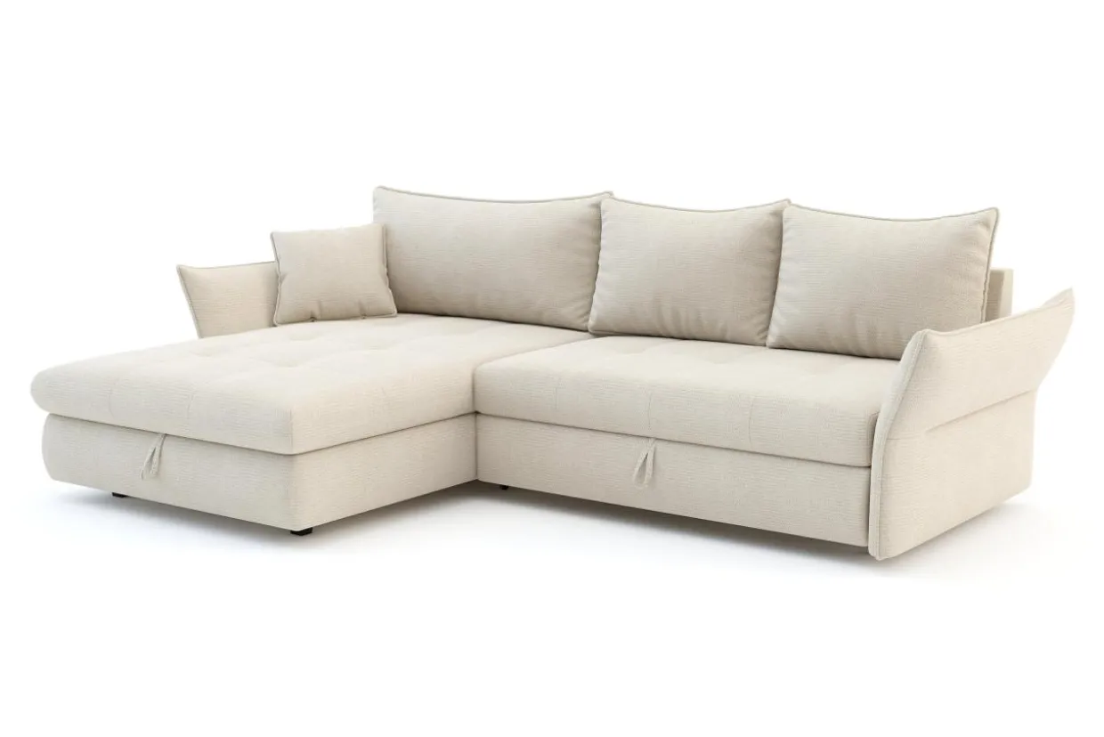 Narożnik rozkładany beżowy ACERO lewy