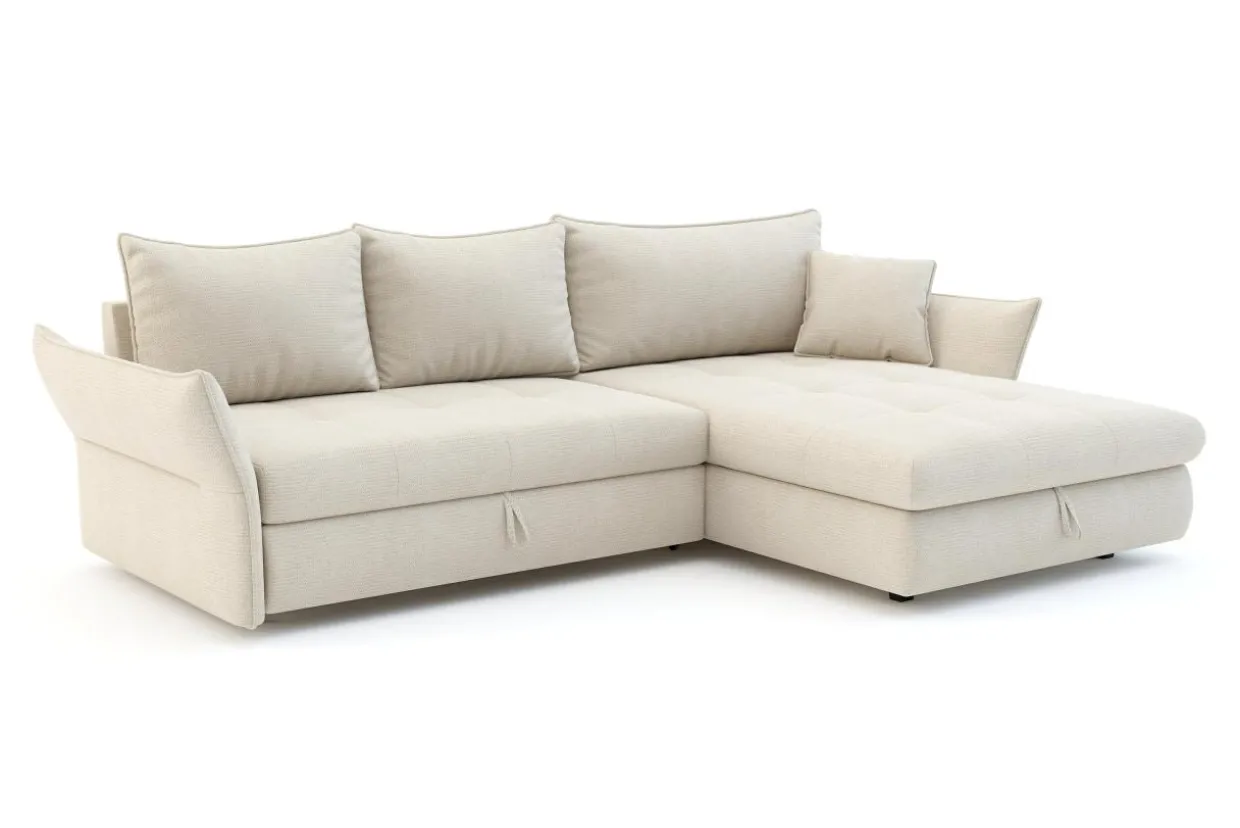 Narożnik rozkładany beżowy ACERO prawy