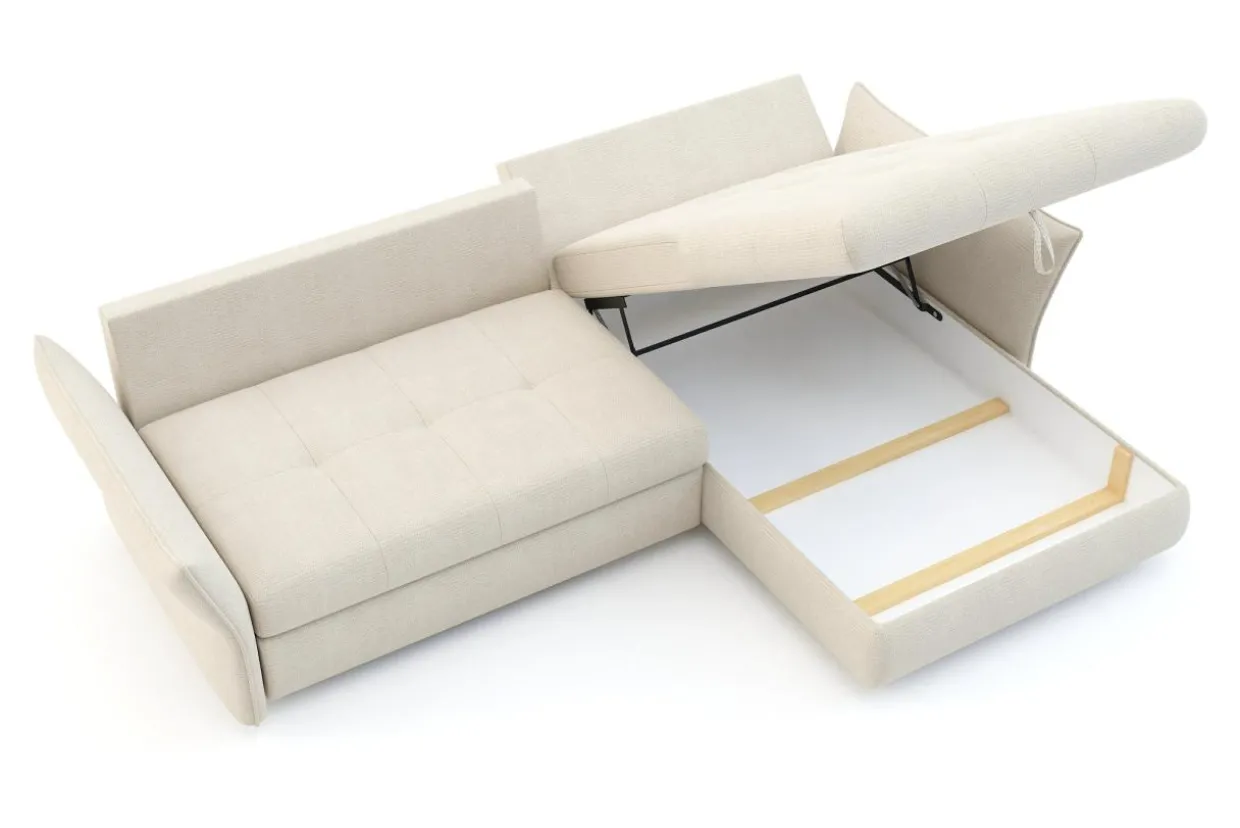 Narożnik rozkładany beżowy ACERO prawy