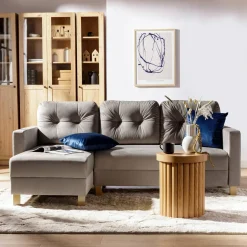 Narożnik rozkładany beżowy EVEL