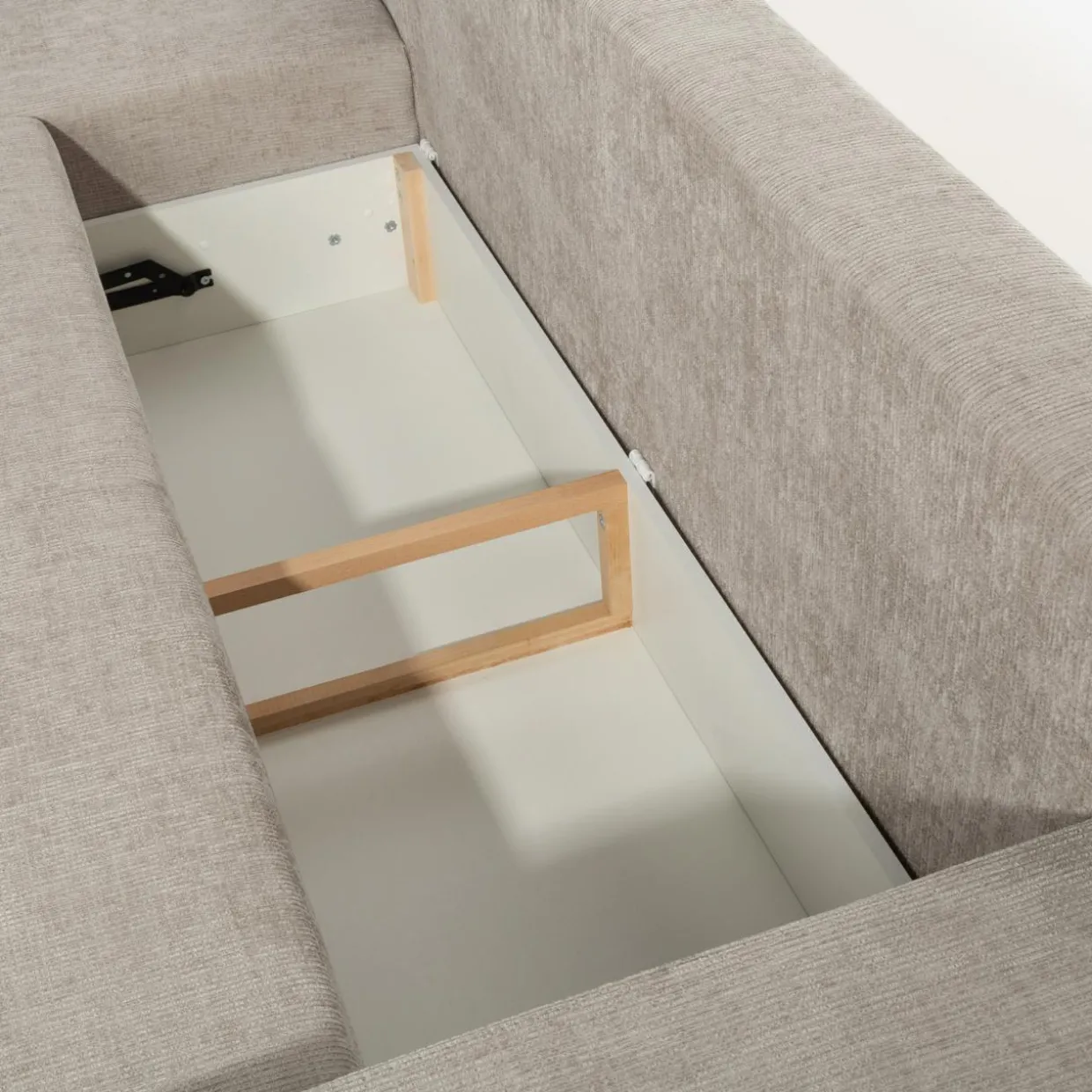 Narożnik rozkładany beżowy MEDISON lewy