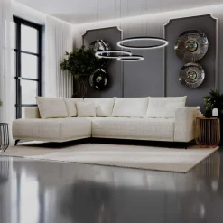 Narożnik rozkładany beżowy MERU lewy