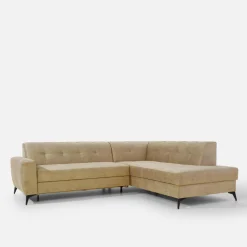 Narożnik rozkładany beżowy STORN prawy