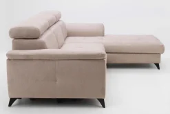 Narożnik rozkładany beżowy z regulowanymi zagłówkami PABLO NEW prawy