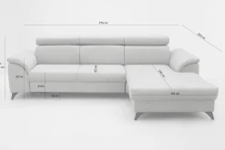 Narożnik rozkładany beżowy z regulowanymi zagłówkami PABLO NEW prawy