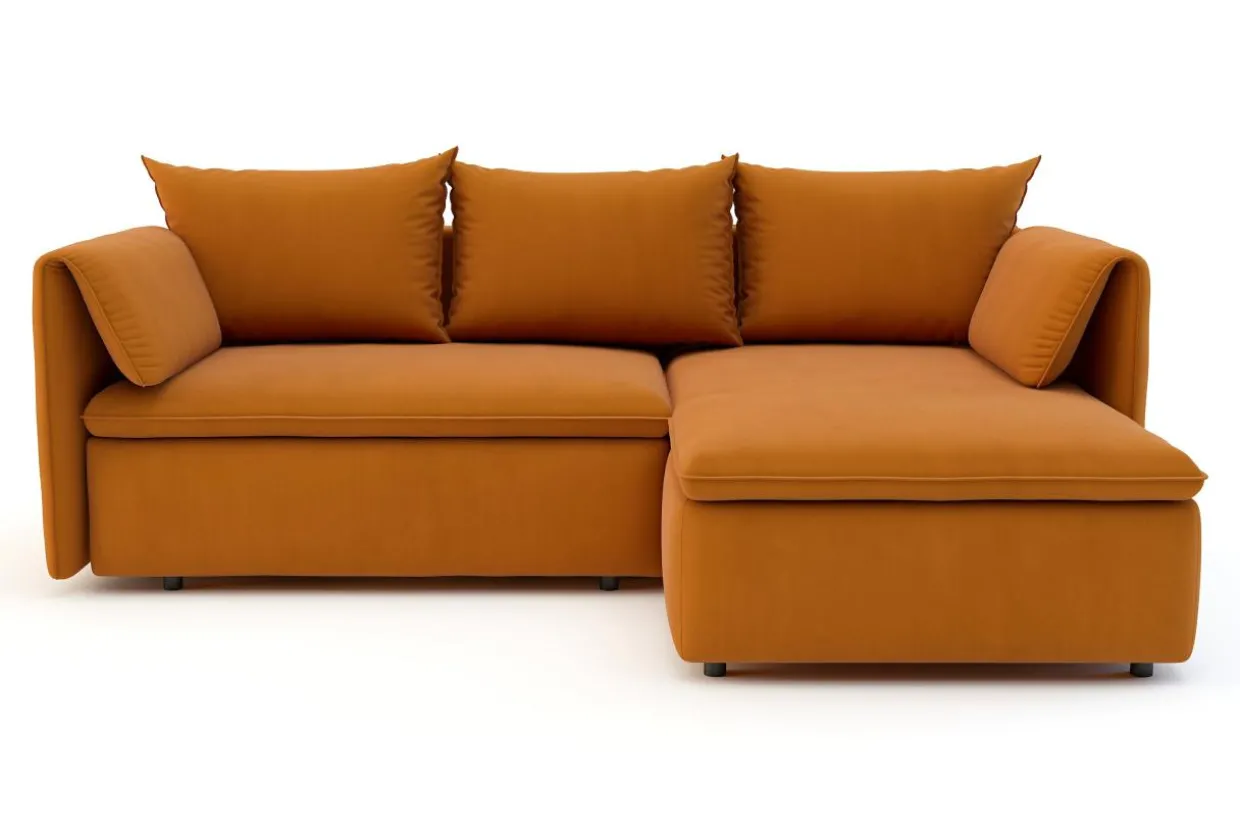 Narożnik rozkładany bursztynowy SUNNY prawy