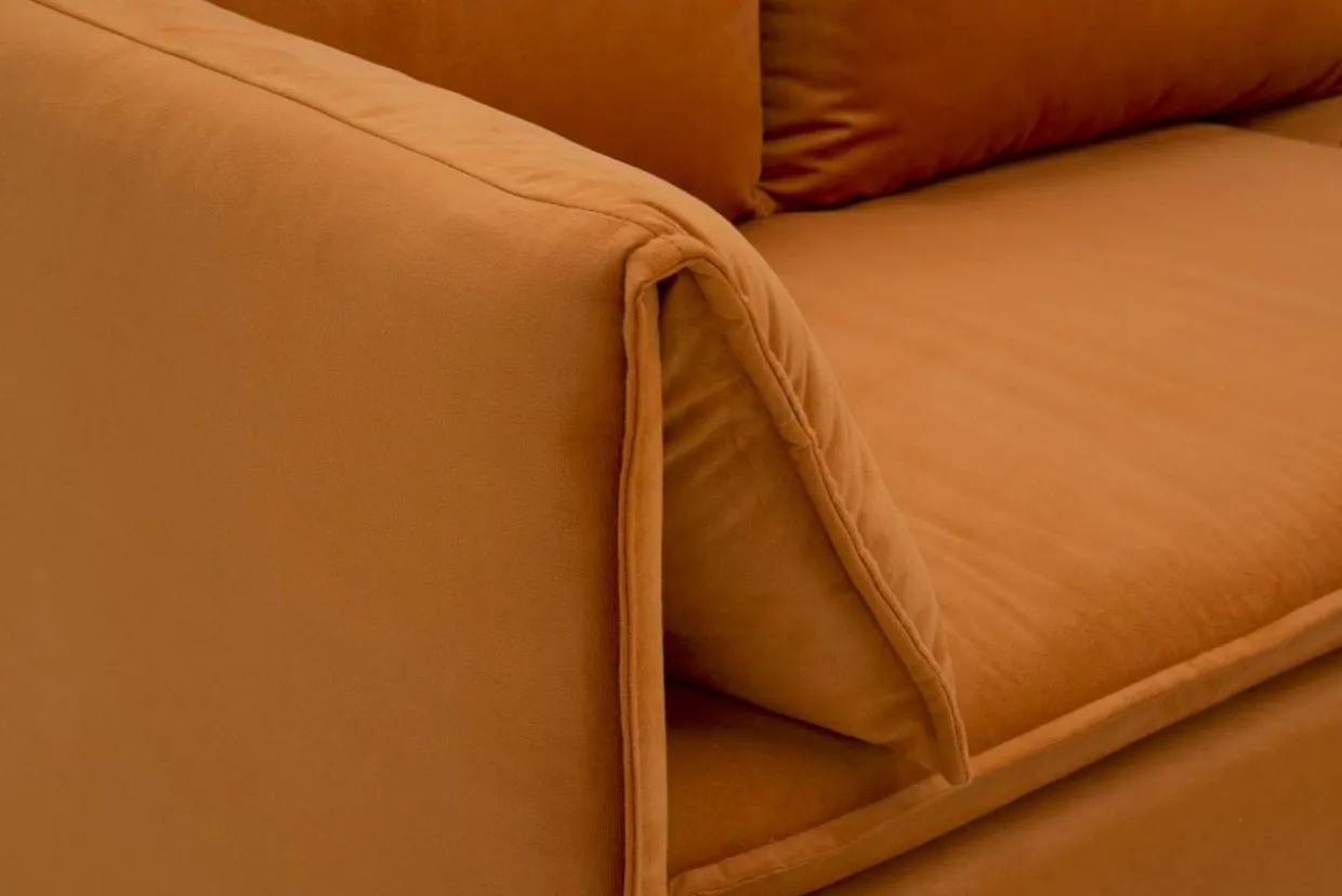 Narożnik rozkładany bursztynowy SUNNY prawy