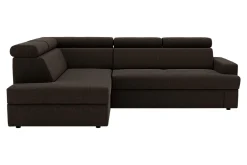 Narożnik rozkładany ciemnobrązowy COMO lewy