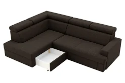 Narożnik rozkładany ciemnobrązowy COMO lewy