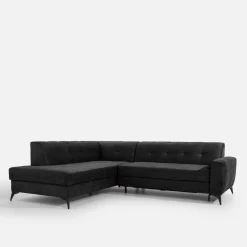 Narożnik rozkładany ciemnoszary STORN lewy