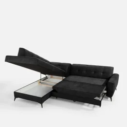 Narożnik rozkładany ciemnoszary STORN lewy