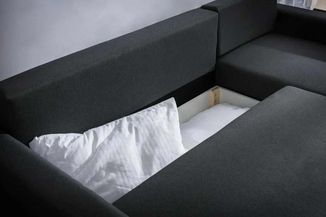 Narożnik rozkładany ciemnoszary ROBIN