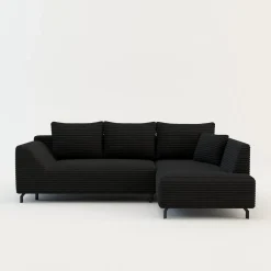 Narożnik rozkładany czarny ASOLO prawy