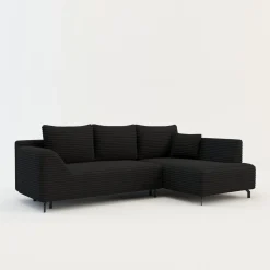 Narożnik rozkładany czarny ASOLO prawy