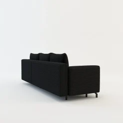 Narożnik rozkładany czarny ASOLO prawy