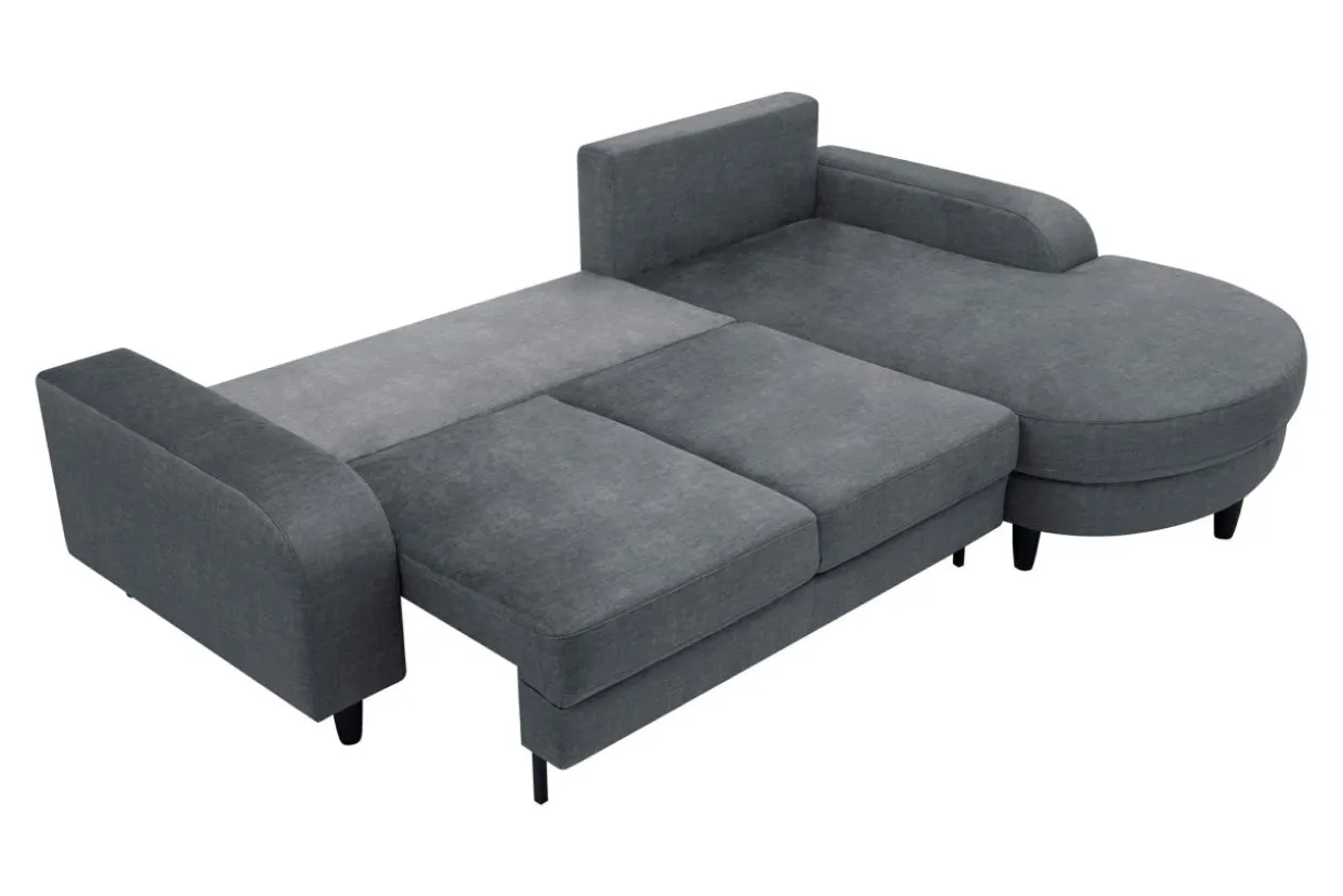 Narożnik rozkładany grafit NAPOLI prawy