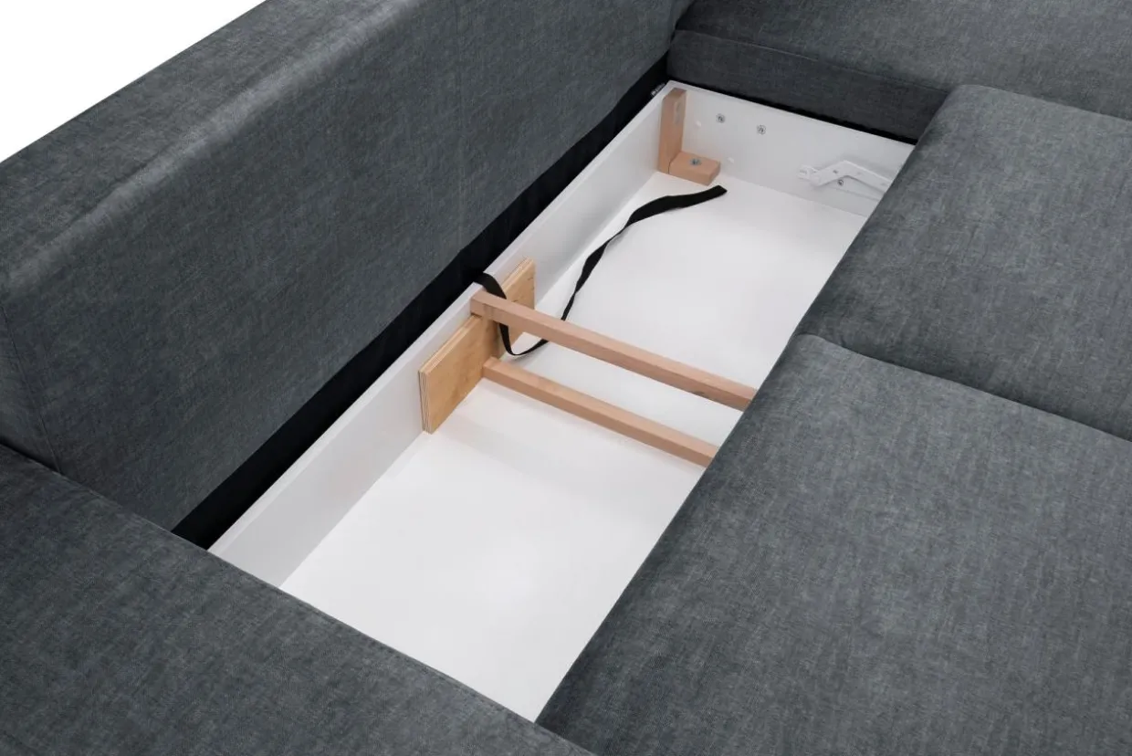 Narożnik rozkładany grafit NAPOLI prawy