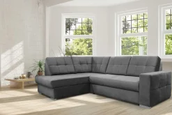 Narożnik rozkładany grafitowy TRENTON lewy