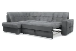 Narożnik rozkładany grafitowy TRENTON lewy