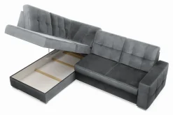 Narożnik rozkładany grafitowy TRENTON lewy