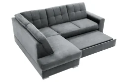 Narożnik rozkładany grafitowy TRENTON lewy