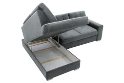 Narożnik rozkładany grafitowy TRENTON lewy