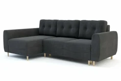 Narożnik rozkładany grafitowy TENDER lewy