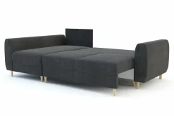 Narożnik rozkładany grafitowy TENDER lewy