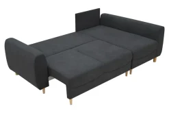 Narożnik rozkładany grafitowy TENDER prawy