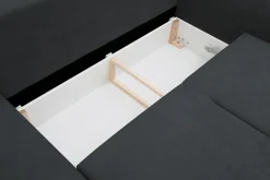 Narożnik rozkładany grafitowy TENDER prawy