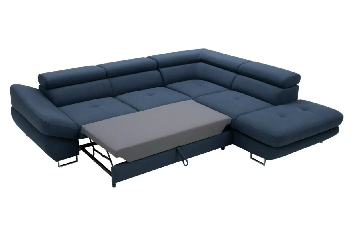 Narożnik rozkładany granatowy FABIO lewy