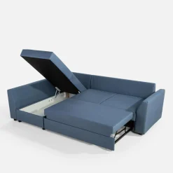 Narożnik rozkładany granatowy SORINO lewy