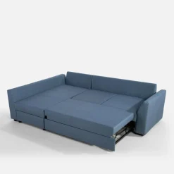 Narożnik rozkładany granatowy SORINO lewy