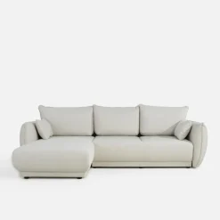 Narożnik rozkładany jasnobeżowy LOREN lewy