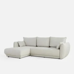 Narożnik rozkładany jasnobeżowy LOREN lewy